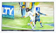 Aquarelle Google vs facebook