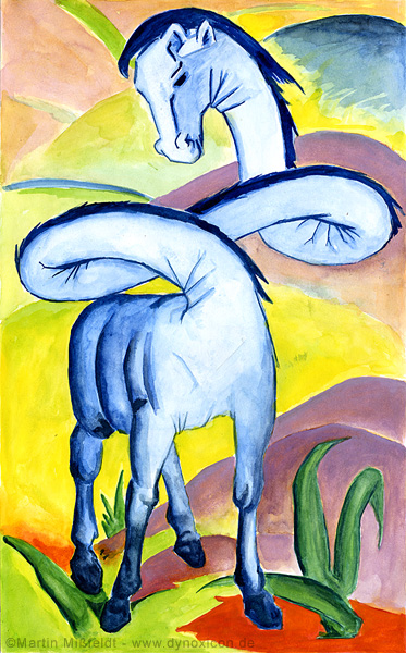 cheval bleu apres franz marc art de bande dessinee coloriage blocs chiffres nouveau