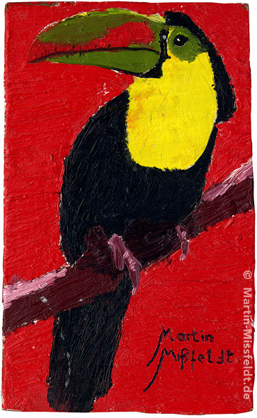 Peinture à l'huile d'un tucan